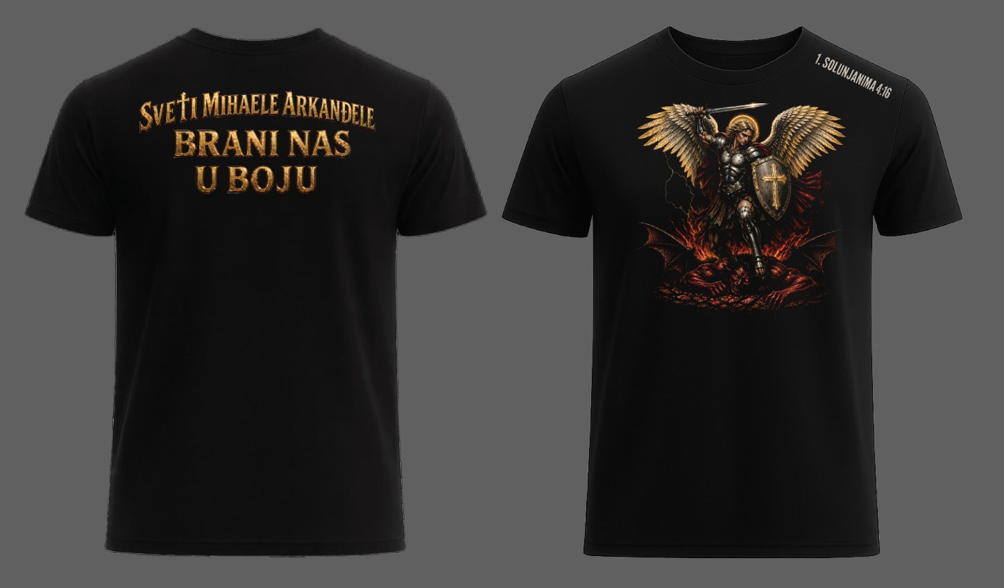 Majica Sveti Mihael Arkanđeo - Brani nas u boju (Crna)